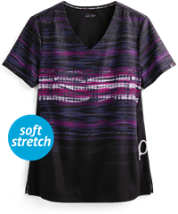 koi Lite™ Tie Dye Ombre Women's 2-Pocket V-Neck Print Scrub Top