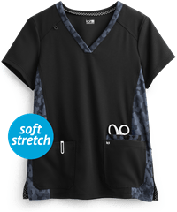 koi Next Gen Better Than Ever Women's 3-Pocket V-Neck Print Scrub Top