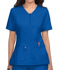 koi STRETCH Regan Women's 2-Pocket Zip V-Neck Scrub Top