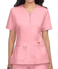 Style # K1060: SWPINkoi STRETCH Regan Women's 2-Pocket Zip V-Neck Scrub Top