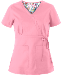 koi Katelyn Women's 2-Pocket Mock Wrap Scrub Top