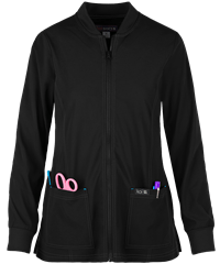 Style # K4050: BLACKkoi Basics Andrea Women's 2-Pocket Knit Trim Scrub Jacket