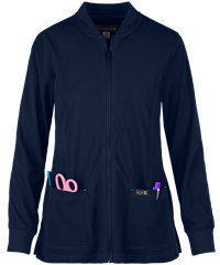 Style # K4050: NAVYkoi Basics Andrea Women's 2-Pocket Knit Trim Scrub Jacket