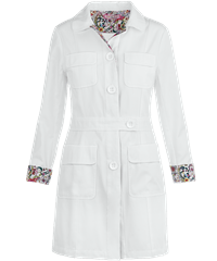 koi Geneva Women's 4-Pocket Front Closure Scrub Lab Coat