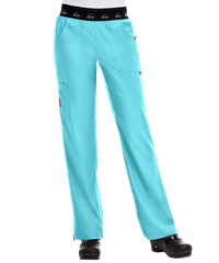 Style # K720: ELBLUkoi Lite™ Spirit Women's 5-Pocket Elastic Waist Slim Fit STRETCH Scrub Pants