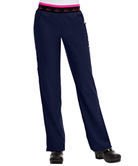 Style # K720: NAVYkoi Lite™ Spirit Women's 5-Pocket Elastic Waist Slim Fit STRETCH Scrub Pants