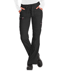 Style # K721T: BLACKkoi Lite™ Peace Women's 6-Pocket Drawstring Waist Slim Fit TALL STRETCH Scrub Pants