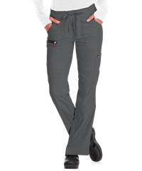 Style # K721: CHARCkoi Lite™ Peace Women's 6-Pocket Drawstring Waist Slim Fit STRETCH Scrub Pants