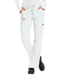 Style # K721: WHITEkoi Lite™ Peace Women's 6-Pocket Drawstring Waist Slim Fit STRETCH Scrub Pants