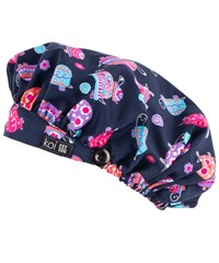 koi Turtle STRETCH Women's Bouffant Print Scrub Hat
