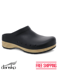Dansko Kane Black Molded Lightweight Women's Open Back Nursing Clogs
