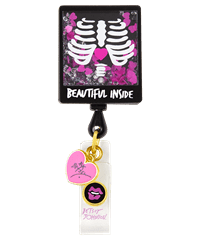 Betsey Johnson X-Ray Button-Snap Retractable ID Badge Reel