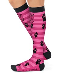 Betsey Johnson Betsey Puppy Women's 15-20 mmHg 2-Pack Print Compression Socks