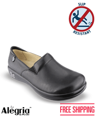 Alegria Black Nappa Keli Women's Slip On Nursing Clogs