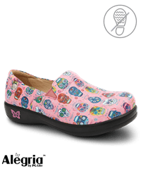 Alegria Keli Sugar Skulls Pink Women's Slip On Nursing Shoes
