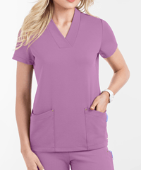 Lauderdale By UA Nurmi Ponte Women's 4-Pocket Knit Shawl Collar STRETCH Scrub Top