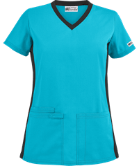 Style # KNN862: TURBLUA Best Buy Scrubs Women's 3-Pocket Side Knit Panel Top