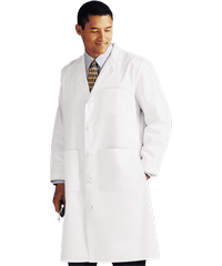 Landau Men's 3-Pocket Knotted Cloth Buttons TALL Scrub Lab Coat
