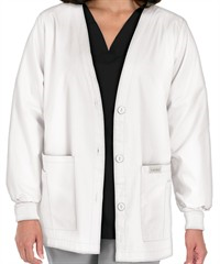 Landau Women's 5-Pocket Cardigan Warm-Up Scrub Jacket