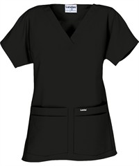 Style # L8219: BLACKLandau Women's 4-Pocket V-Neck Scrub Top