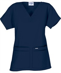 Style # L8219: NAVYLandau Women's 4-Pocket V-Neck Scrub Top