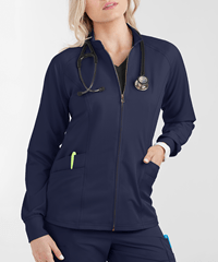 Lauderdale by UA Dania Women's 4-Pocket Zip Front Raglan Long Sleeved STRETCH Scrub Jacket