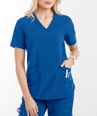 Lauderdale by UA Oleta Women's 4-Pocket V-Neck STRETCH Scrub Top