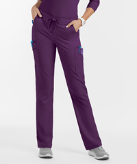 Style # LD695: EGGPLLauderdale by UA Marina Women's 8-Pocket Flat Front Straight-Leg STRETCH Scrub Pants