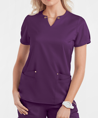 Lauderdale By UA Bahia Women's 4-Pocket Notch Neck STRETCH Scrub Top
