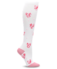 Nurse Mates Pink Camo Hearts Women's 12-14 mmHg Compression Socks