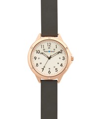 Nurse Mates Crystal Black Women's Silicone Strap Watch