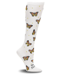 Nurse Mates Save the Monarchs Women's 12-14 mmHg Compression Socks