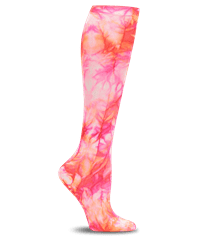 Nurse Mates Tie Dye-Fuchsia Flame Women's 12-14 mmHg Compression Socks