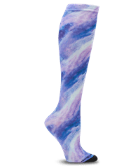 Nurse Mates Blue Gemstone Marble 360 Women's 12-14 mmHg Compression Socks