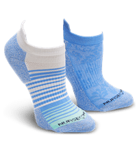 Nurse Mates Women's Compression Damask/Stripe Denim Anklet 2 pack Socks