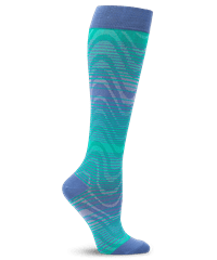 Nurse Mates Turquoise Ombre Wave ACTIVE Women's 15-20 mmHg Compression Socks