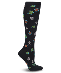Nurse Mates Save the Turtles Women's 12-14 mmHg Wide Calf Compression Socks