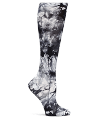 Nurse Mates Grey Tie Dye Wide Women's 12-14 mmHg Calf Compression Socks