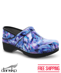 Dansko Lt Pro Blue Crush Patent Women's Leather Nursing Clogs