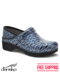 Dansko Lt Pro Blue Waves Women's Patent Leather Nursing Clogs