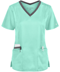 Maevn Matrix Women's 3-Pocket STRETCH Heather V-Neck Scrub Top