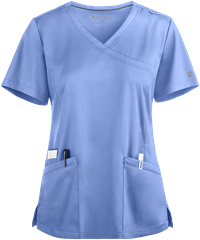 Maevn Matrix Women's 3-Pocket STRETCH Mock Wrap Scrub Top