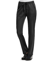 Style # MA6501: BLACKMaevn Matrix Women's 5-Pocket STRETCH Elastic Waist Drawstring Cargo Scrub Pants