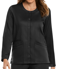 Style # MA7701: BLACKMaevn Matrix Women's 3-Pocket STRETCH Snap Front Scrub Jacket