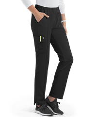 Style # MA8510: BLACKMaevn Matrix Impulse Women's 5-Pocket STRETCH Elastic Waistband Cargo Scrub Pants