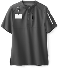 MOVEMENT by Butter-Soft Nash Men's 2-Pocket Snap Front Henley STRETCH Scrub Top
