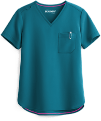 Style # MBS462: CARIBMOVEMENT by Butter-Soft Ceti Women's 1-Pocket V-Neck Tuck-In STRETCH Scrub Top