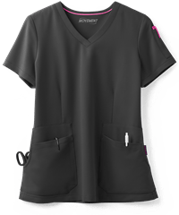 Style # MBS616: BLACKMOVEMENT by Butter-Soft Antares Women's 4-Pocket V-Neck STRETCH Scrub Top