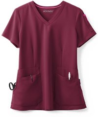 Style # MBS616: WINEMOVEMENT by Butter-Soft Antares Women's 4-Pocket V-Neck STRETCH Scrub Top