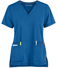 Motion by Barco Women's 3-Pocket Diamond V Neck Scrub Top